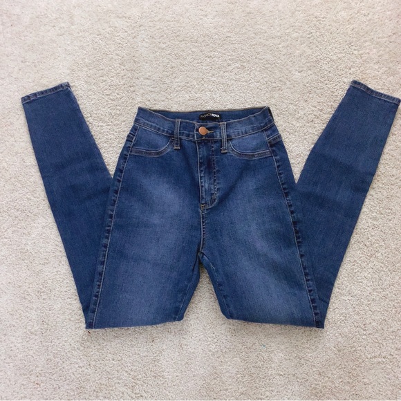 FASHION NOVA Blue Jean Denim High Waist Skinny Jeans Pants Size 7 - Picture 7 of 9